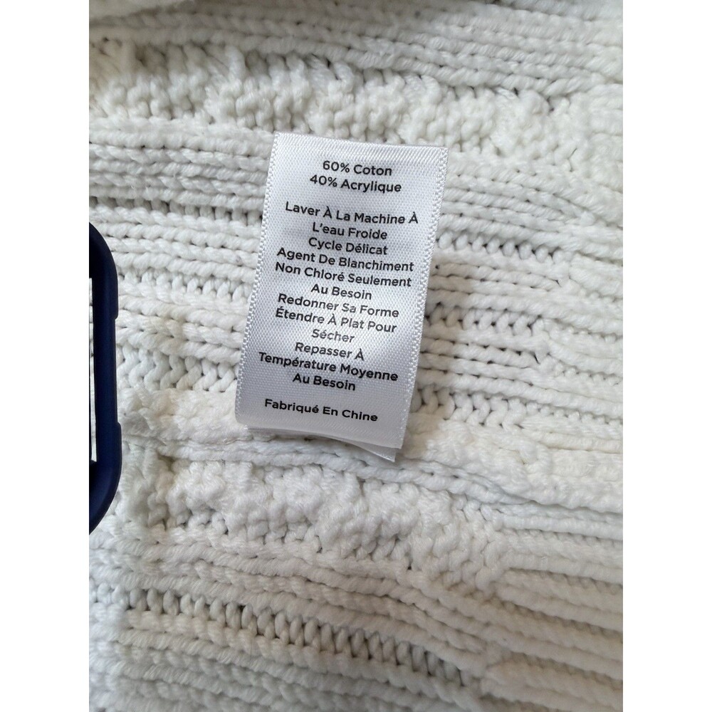 Haven Well Within Cardigan Womens L Ivory Cable Knit Open Front Cotton Blend - Picture 8 of 9